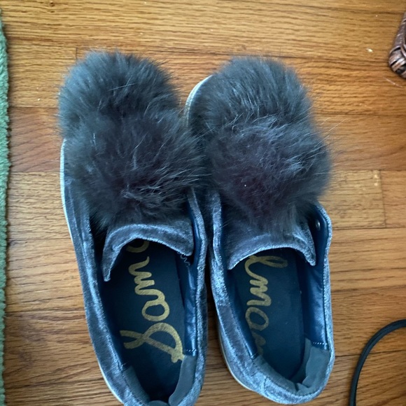 Sam Edelman Pom Pom and velvet slip on sneakers 9 - Picture 3 of 3
